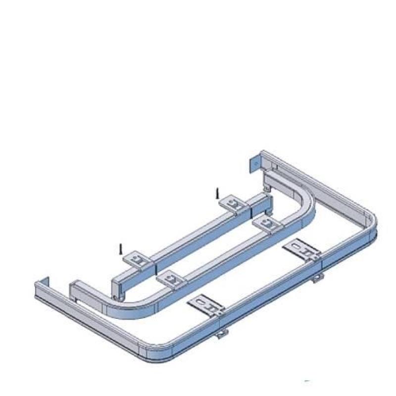 Dvoukolejnice rovná s koncovými ohyby pro záclony a závěsy s čelem se suchým zipem